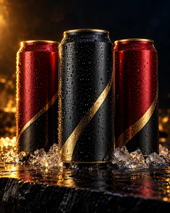 Strong beer cans on ice
